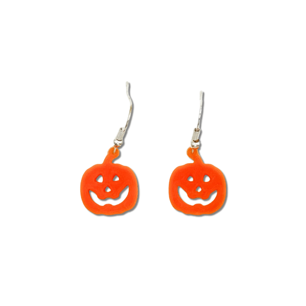 Picture of a flat pumpkin earring