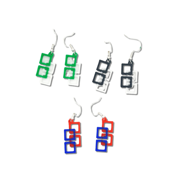 Geometric 4 square earrings