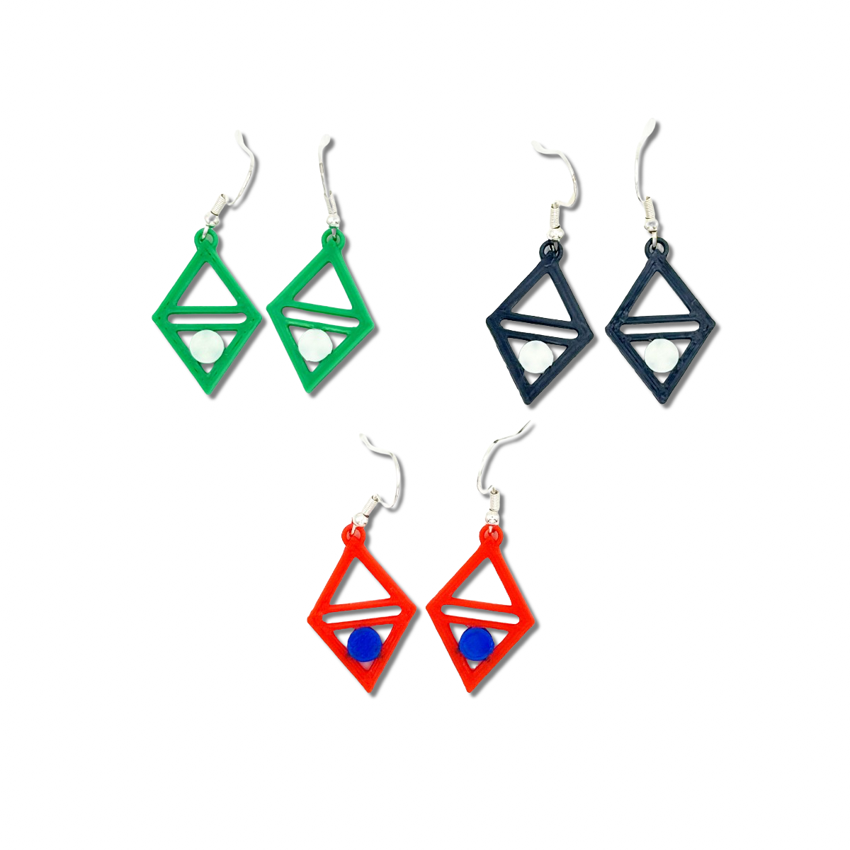 Geometric diamond earrings