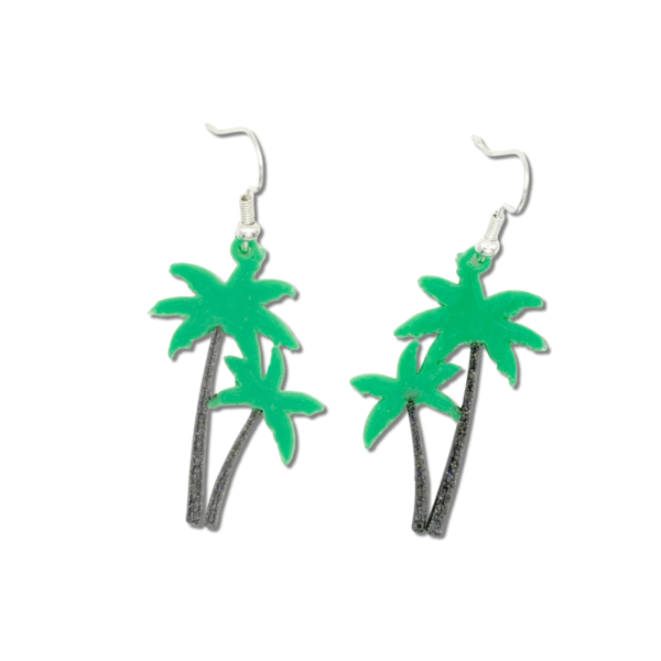 3D printed palm tree earrings