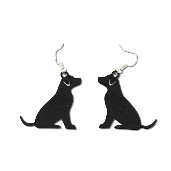 Picture of a sitting dog earring