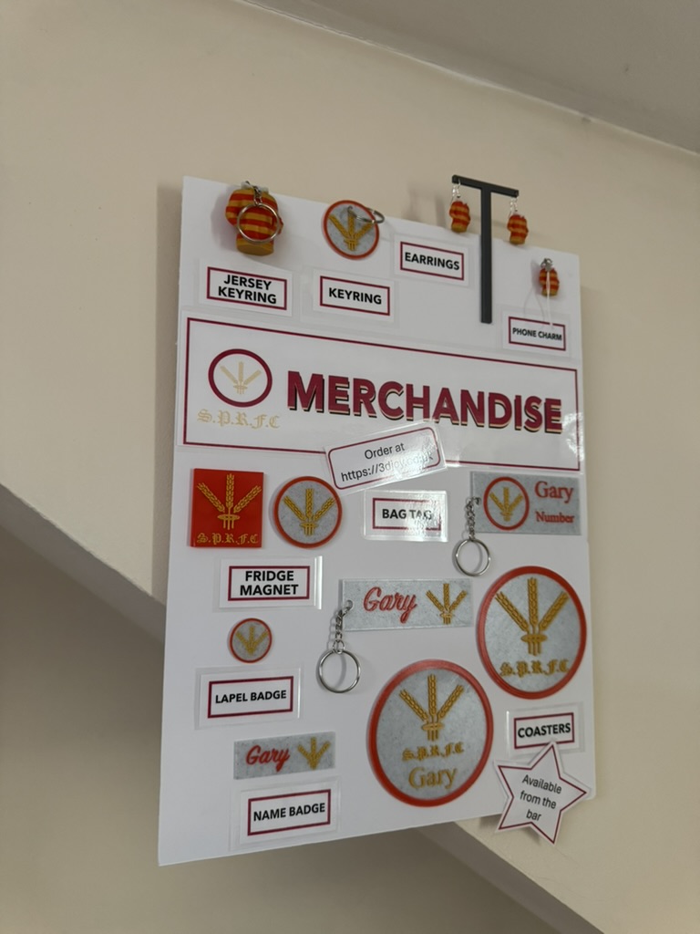 Sport Club poster with Sports club merchandise at Stockwood Rugby Club Sport Club poster with Sports club merchandise at Stockwood Rugby Club