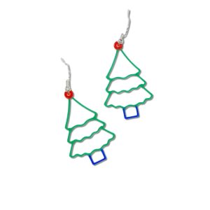 Christmas Tree Earrings – handmade Etsy gifts, holiday accessories Etsy, perfect for Christmas and Halloween Etsy shoppers