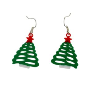 Spiral Christmas Tree Earrings – trending Etsy holiday items, unique 3D printed gifts