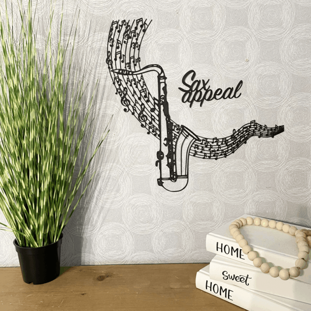 Saxophone wall art β jazz-inspired design at Celebrate your love for music with Saxophone Wall Art, featuring artistic detail and charm.