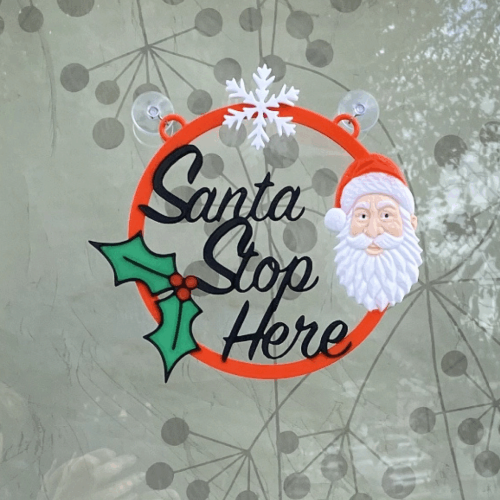 Santa Stop Here Sign Christmas Door Hanger Santa Stop Here Christmas door hanger, festive holiday decor