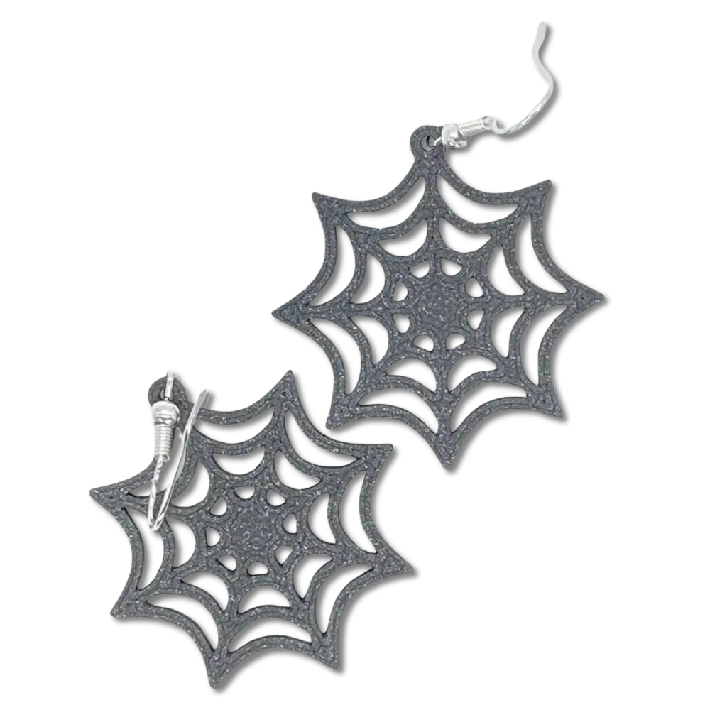 3D printed gifts UK spider web earrings